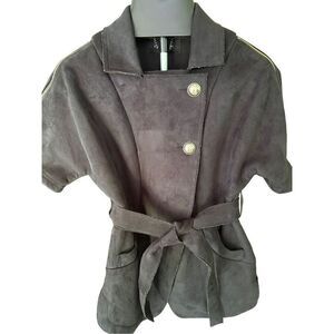 LA Coalition Women’s Jacket Faux Suede Zipper  Details Jacket! Gold Hardware SZ